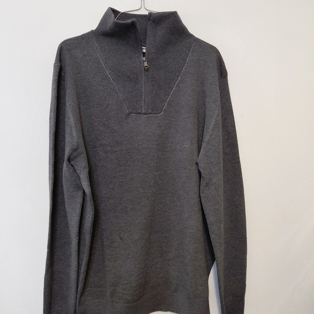 COOFANDY Men's Dark  Gray Long Sleeve Pullover Sweater -Large